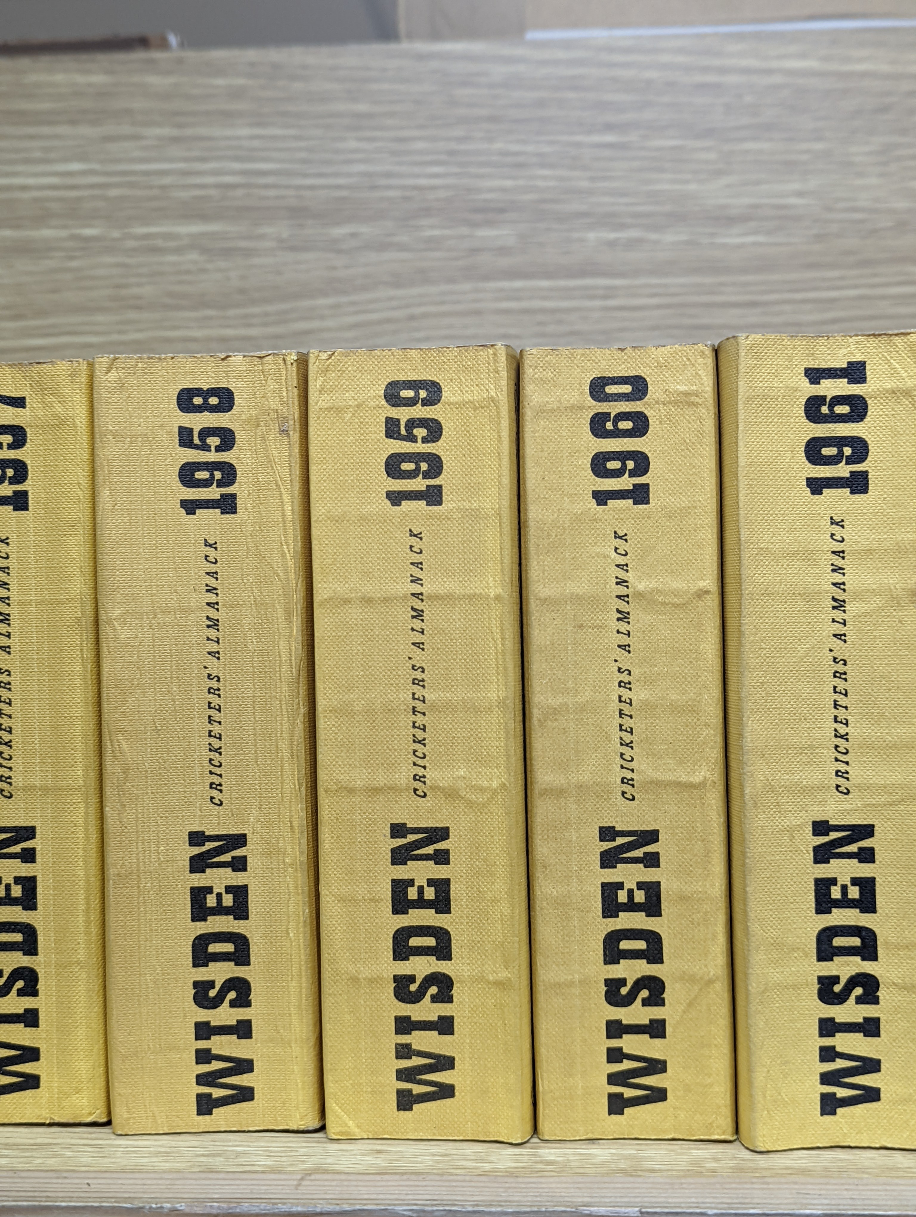 Wisdens Almanack, 73 volumes, 1947-1964, 1966-2020 and one other Wisden edition “On the Ashes”.